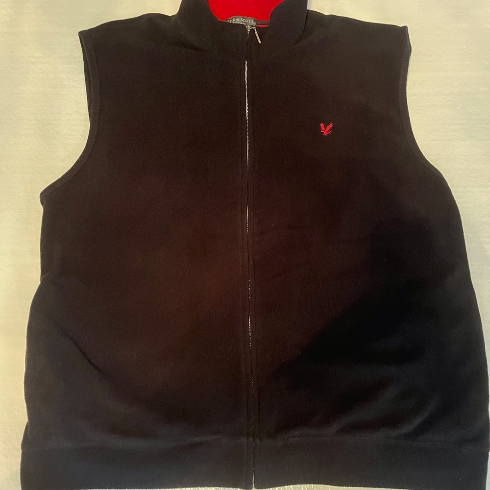 Lyle & Scott Vest Full Zip Jacket Men’s Size XXL Black Fleece Polyester Golf